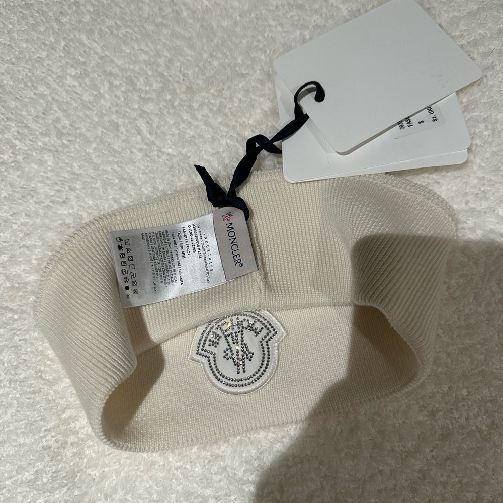 MONCLER CREAM WOOL HAIR BAND NWT - Picture 8 of 10